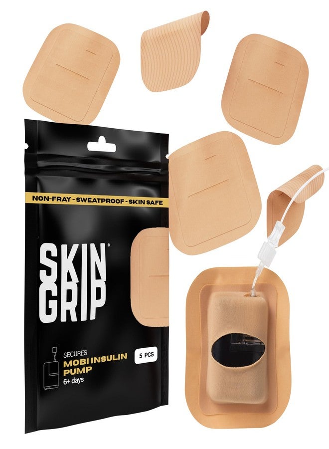 Skin Grip Tandem Mobi Adhesive Pocket Patch with Cutout – 5 Pack – Waterproof & Sweatproof Pocket Case, Replaces Original Patch, Lasts 6+ Days, Skin-Friendly, (Tan) - Image 1
